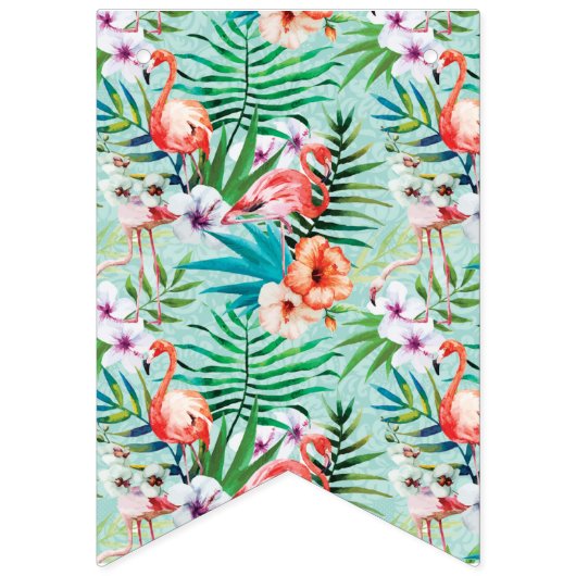 Luau Party Banner | Flamingo's en palmen (Eerste vlag)