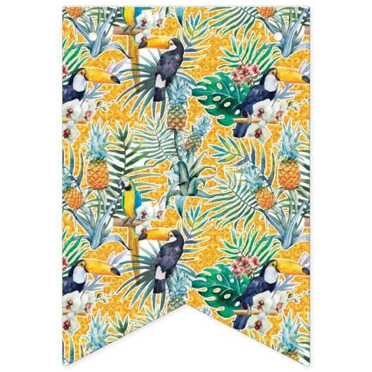 Luau Party Banner | Toucans & Ananas (Eerste vlag)