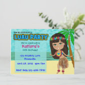Luau Party Custom Invitation Kaart (Staand voorkant)