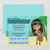 Luau Party Custom Invitation Kaart (Voorkant / Achterkant)