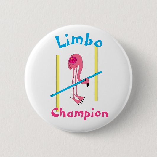 Luau Party Flamingo Limbo Champion 3-inch Button (Voorkant)