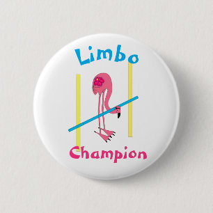 Luau Party Flamingo Limbo Champion 3-inch Button