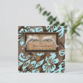 Luau Party Invitation Dolphin Beach Wedding Blue Kaart (Staand voorkant)