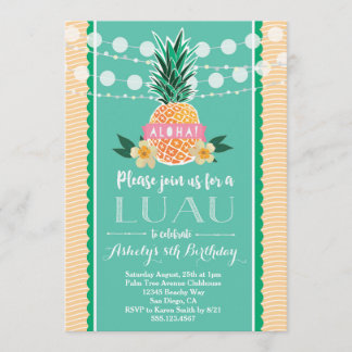 Luau Party Invitation for Birthday, Shower, etc<a Kaart