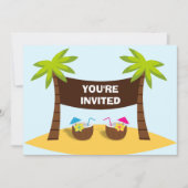 Luau Party Invitation Kaart (Voorkant)