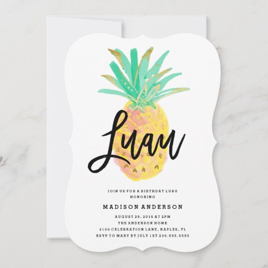 Luau Party Invitation Kaart (Voorkant)