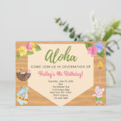 Luau Party Invitation Kaart (Staand voorkant)