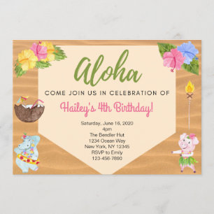 Luau Party Invitation Kaart