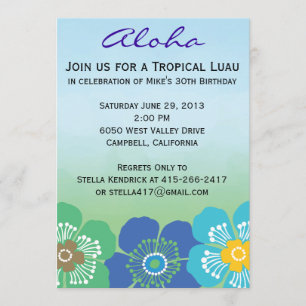 Luau Party Invitations - Calypso Kaart