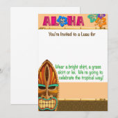 Luau Party Kaart (Voorkant / Achterkant)