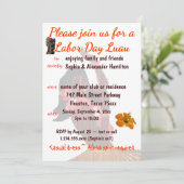 Luau Party Labour Day Barbeque Kaart (Staand voorkant)