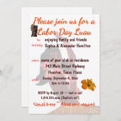 Luau Party Labour Day Barbeque Kaart (Voorkant / Achterkant)