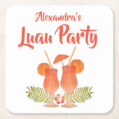 Luau Party, Luau, Tropische Drinken, Mai Tais Kartonnen Onderzetters (Voorkant)