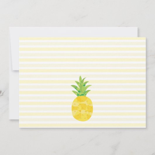 Luau Party net als Pineapple Birthday Invitation Kaart (Achterkant)