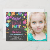 Luau party nodigde Tropical Birthday Aloha uit Kaart (Voorkant)