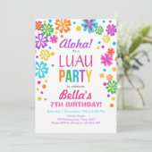 Luau party nodigde Tropical Birthday Aloha uit Kaart (Staand voorkant)