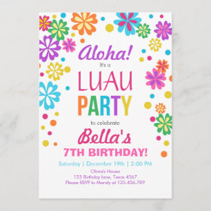Luau party nodigde Tropical Birthday Aloha uit Kaart