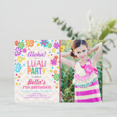 Luau party nodigde Tropical Birthday Aloha uit Kaart (Staand voorkant)