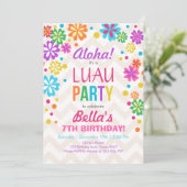 Luau party nodigde Tropical Birthday Aloha uit Kaart (Staand voorkant)