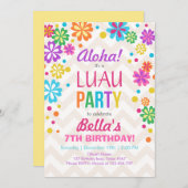 Luau party nodigde Tropical Birthday Aloha uit Kaart (Voorkant / Achterkant)