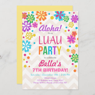 Luau party nodigde Tropical Birthday Aloha uit Kaart