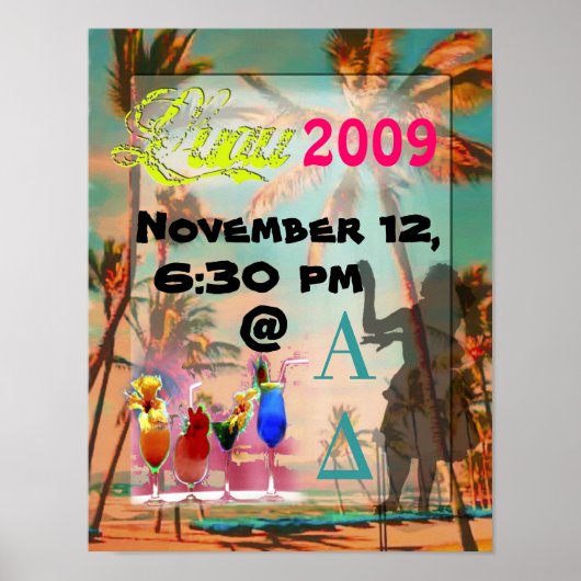 Luau Party Posters  Hawaiiaans strand (Voorkant)