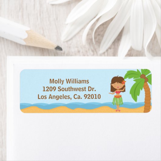 Luau Party retour adreslabels Etiket (Insitu)