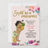 Luau party roos gouden ananas baby shower kaart (Voorkant)