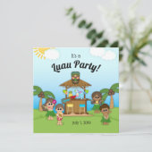 Luau Party Verjaardag BBQ Picknick Party Uitnodigi Kaart (Staand voorkant)