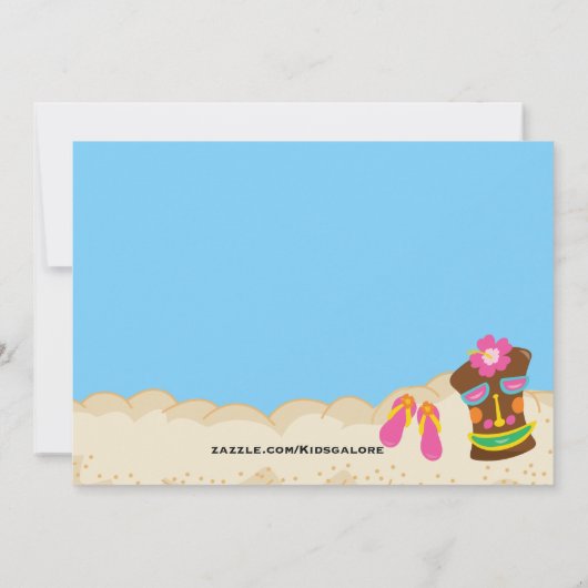 Luau Party with Boy &Girl Tiki Birthday Uitnodigin Kaart (Achterkant)