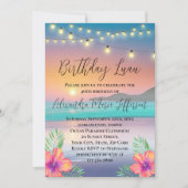 Luau Pastel Sunset Beach Ocean Verjaardagsfeest Kaart (Voorkant)
