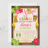 Luau-pensioenfeestuitnodiging Kaart (Voorkant)