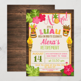 Luau-pensioenfeestuitnodiging Kaart