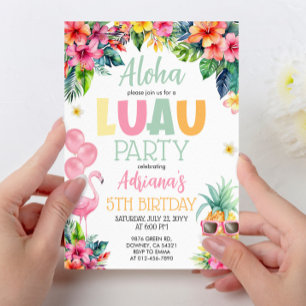 Luau Pineapple Hawaiian Meisje Verjaardagsfeest Kaart