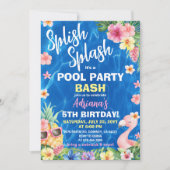 Luau Pineapple Hawaiian Verjaardag Zwembad Party Kaart (Voorkant)