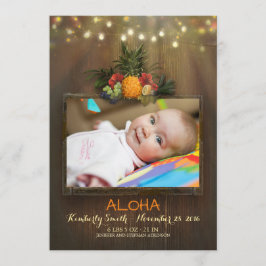 Luau Pineapple Tropical Pasgeboren Baby Foto Geboo Aankondiging