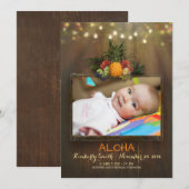 Luau Pineapple Tropical Pasgeboren Baby Foto Geboo Aankondiging (Voorkant / Achterkant)