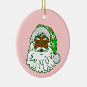 luau pink christmas hawaiian african black santa  keramisch ornament (Rechts)