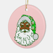 luau pink christmas hawaiian african black santa  keramisch ornament (Links)