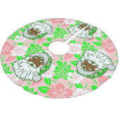 luau pink christmas hawaiian black santa hibiscus kerstboom rok (Gekanteld)