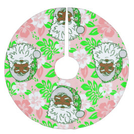 luau pink christmas hawaiian black santa hibiscus kerstboom rok