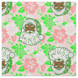 luau pink christmas hawaiian black santa hibiscus stof