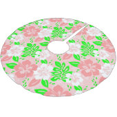 luau pink christmas hawaiian hibiscus floral xmas kerstboom rok (Gekanteld)