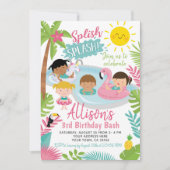 Luau Pool Birthday Kaart (Voorkant)