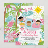 Luau Pool Birthday Kaart (Voorkant / Achterkant)