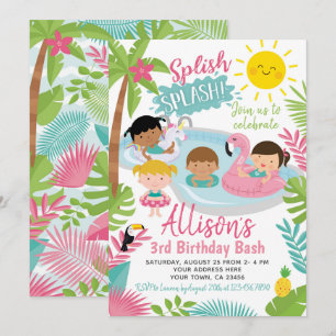Luau Pool Birthday Kaart