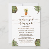 Luau Rehearsal Dinner | ananas van tropische blade Kaart (Voorkant)