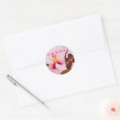 Luau Roze Hibiscus en Grass Rok Hula Meisje Ronde Sticker (Envelop)