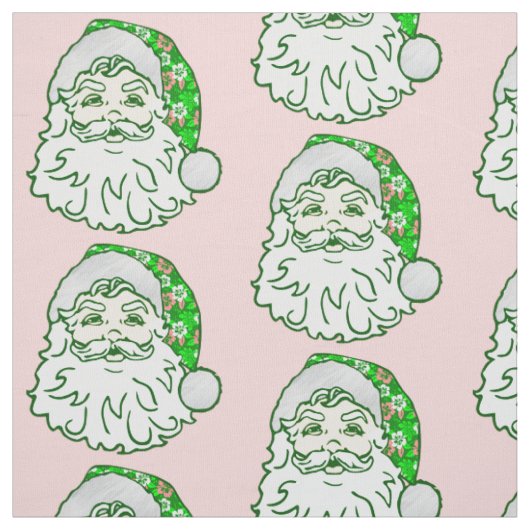 luau roze kerst hawaiiaanse kerstman stof (Swatch)