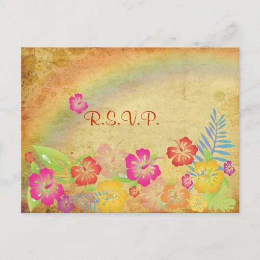  Luau RSVP briefkaarten, voor 5x7 uitnodigingen (Voorkant)